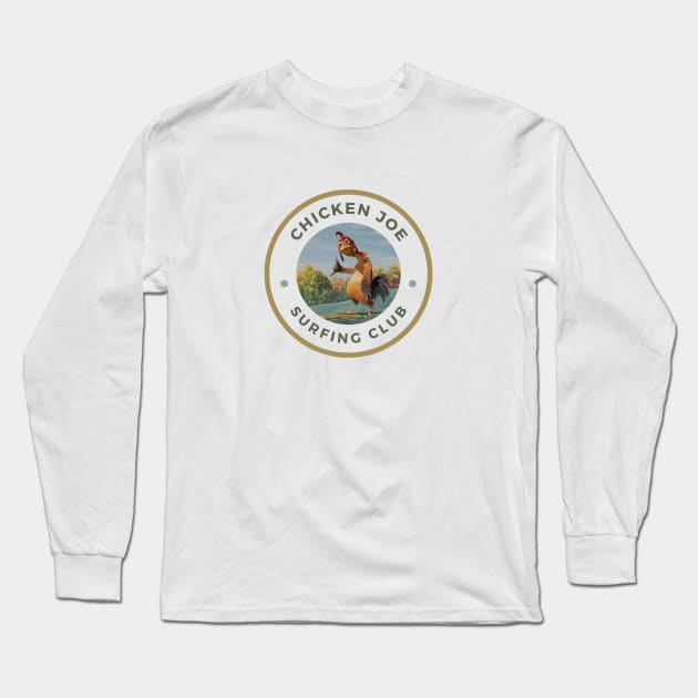 chicken joe surfing Long Sleeve T-Shirt by PSYCH90